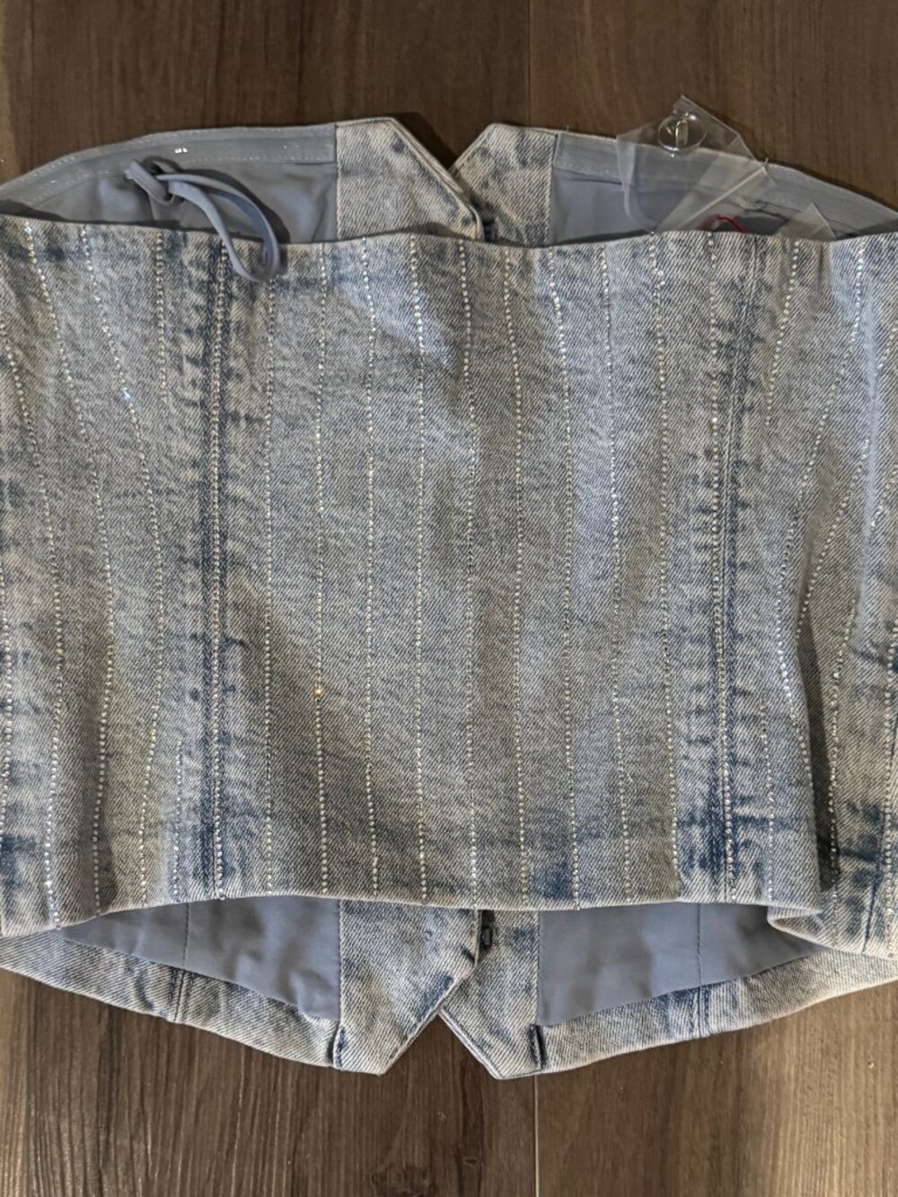 Alice & Olivia Kelcey strapless embellished denim vest - Picture 9 of 10